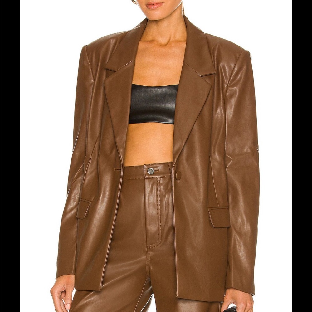WeWoreWhat Faux Leather Blazer - Size Medium